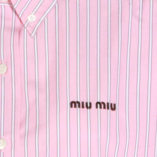 26SS 미우미우 코튼 셔츠 MK2007SOOO 180UF0028 Rosa - MIU MIU