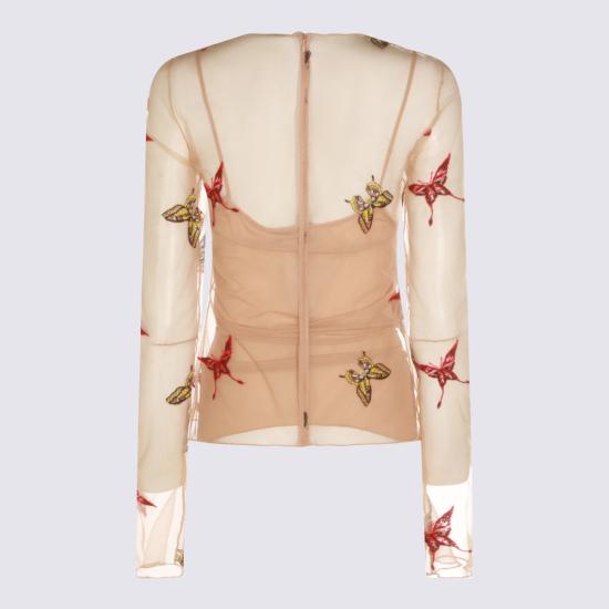 26SS 블루마린 긴팔 티셔츠 P644C262A F8209 CAMEL MULTI - BLUMARINE