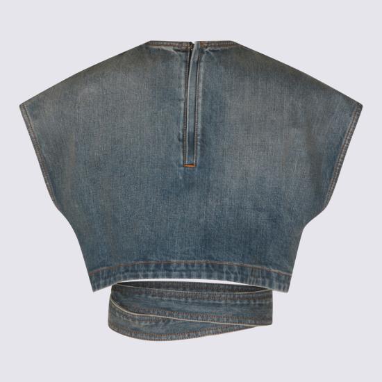 26SS 알라이아 데님 셔츠 AA9H1482D026C A56 FADED BLUE - ALAIA