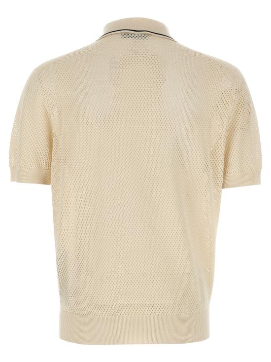 25SS 프라다 폴로 티셔츠 오픈워크 셔츠 폴로 화이트 - PRADA