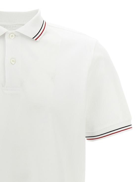 25SS 프라다 폴로 티셔츠 피케 셔츠 폴로 화이트 - PRADA