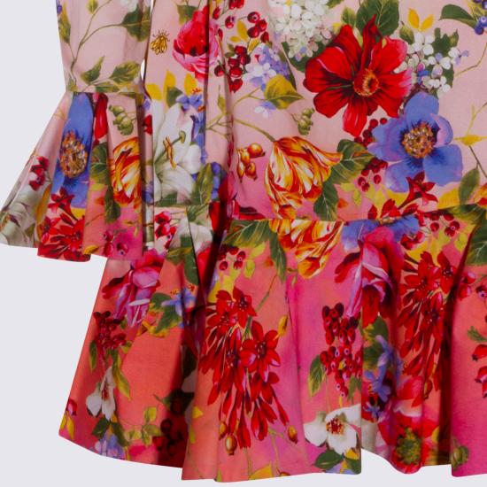 26SS 로베르토 카발리 미디 원피스 WQT104 3AR32D0509 GREEN FUCHSIA - ROBERTO CAVALLI