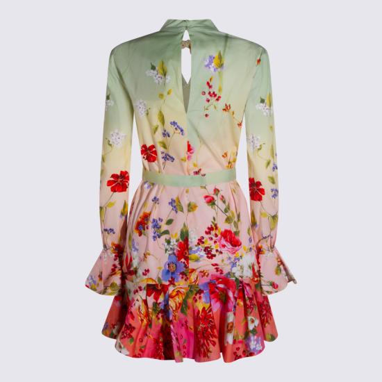 26SS 로베르토 카발리 미디 원피스 WQT104 3AR32D0509 GREEN FUCHSIA - ROBERTO CAVALLI