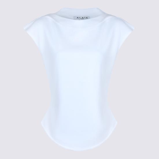 26SS 알라이아 반팔 티셔츠 AA9I0021J095C 000 BLANC - ALAIA