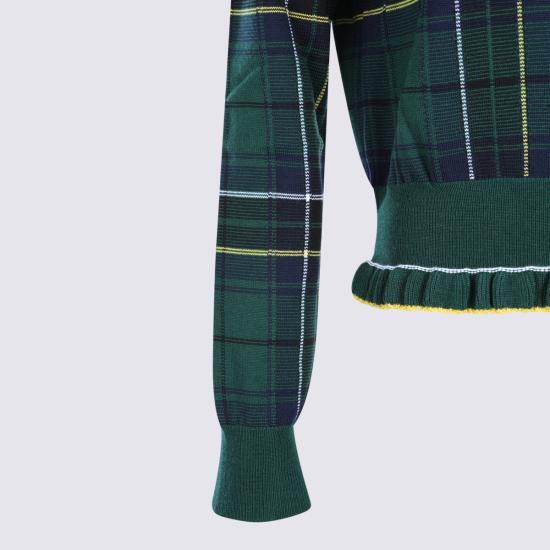 25FW 알렉산더 맥퀸 스웨터 839787 Q1BEL3072 NAVY GREEN YELLOW - ALEXANDER MCQUEEN