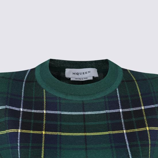 25FW 알렉산더 맥퀸 스웨터 839787 Q1BEL3072 NAVY GREEN YELLOW - ALEXANDER MCQUEEN