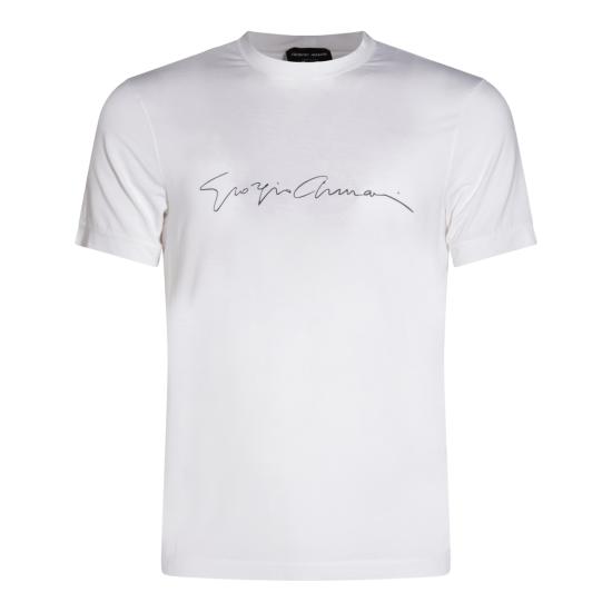 26SS 조르지오 아르마니 반팔 티셔츠 6GST56 SJP4ZU090 WHITE