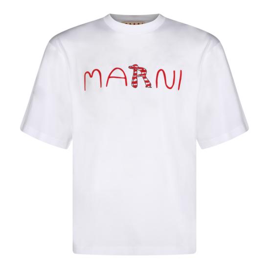 26SS 마르니 반팔 티셔츠 HUMU0223S2 USCY86LOW01 WHITE