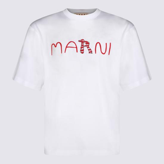 26SS 마르니 반팔 티셔츠 HUMU0223S2 USCY86LOW01 WHITE - MARNI