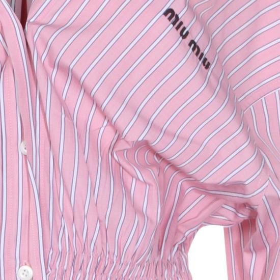 26SS 미우미우 스트라이프 포플린 드레스 MF6125SOOO 180UF0028 ROSA - MIU MIU
