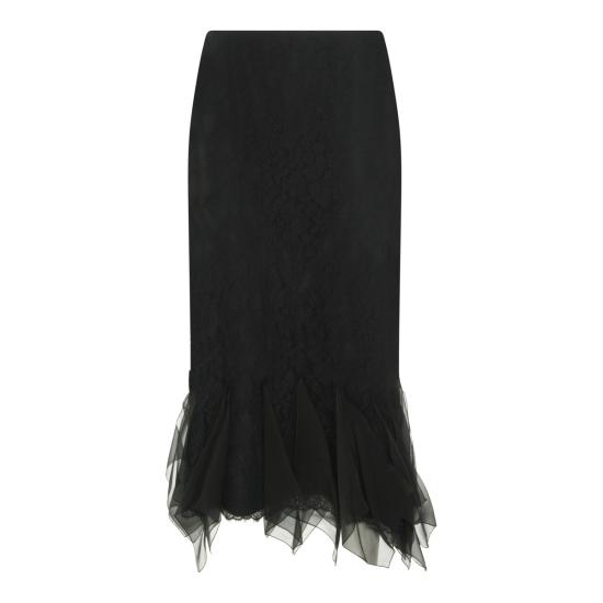 26SS 발렌티노 가라바니 미디 스커트 8B0RAF25 A6A0NO NERO