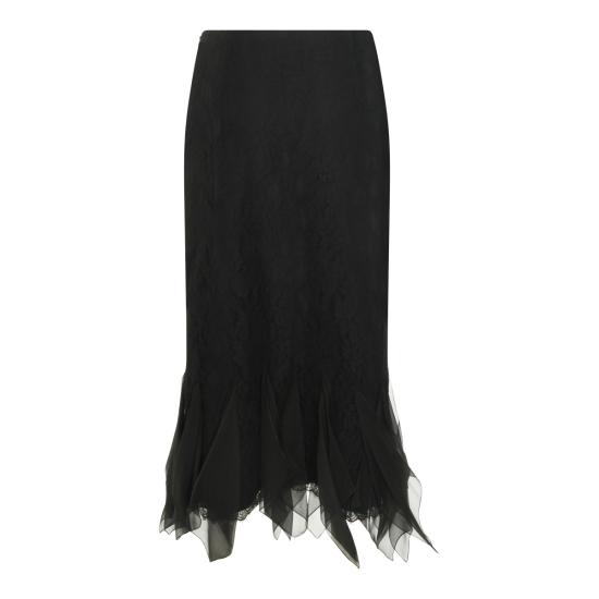 26SS 발렌티노 가라바니 미디 스커트 8B0RAF25 A6A0NO NERO - VALENTINO GARAVANI
