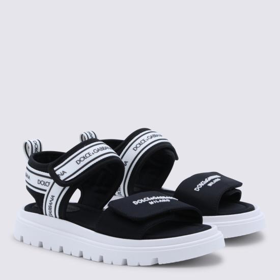 26SS [키즈] 돌체앤가바나 샌들 DA5249 AE92889690 Nero bianco - DOLCE & GABBANA