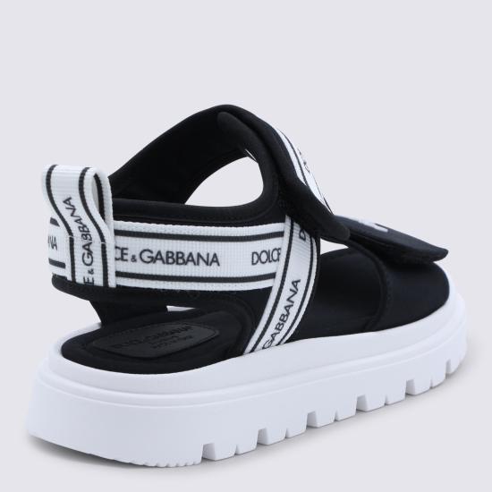 26SS [키즈] 돌체앤가바나 샌들 DA5249 AE92889690 Nero bianco - DOLCE & GABBANA