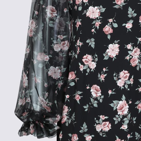 26SS 돌체앤가바나 빈티지 로즈 프린트 샤무스 드레스 F611DT FSA8CHN5XQ FIORI F DO NERO - DOLCE & GABBANA
