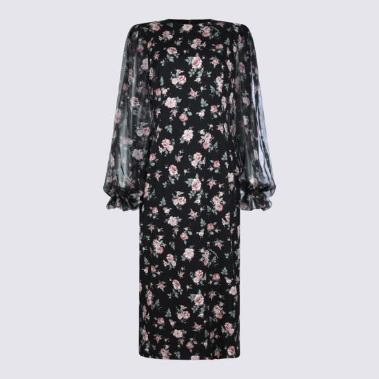 26SS 돌체앤가바나 빈티지 로즈 프린트 샤무스 드레스 F611DT FSA8CHN5XQ FIORI F DO NERO - DOLCE & GABBANA