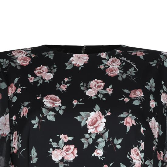 26SS 돌체앤가바나 빈티지 로즈 프린트 샤무스 드레스 F611DT FSA8CHN5XQ FIORI F DO NERO - DOLCE & GABBANA