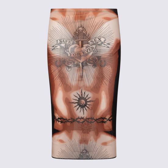 26SS 장 폴 고티에 미디 스커트 SK044 M026P636000 NUDE BROWN BLACK