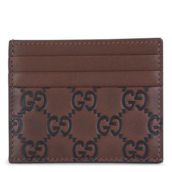 26SS 구찌 GG 엠블럼 카드 케이스 850187 AAFXC2743 BROWN