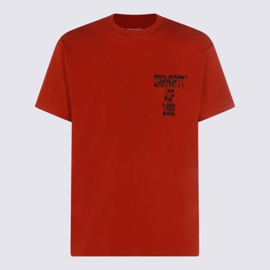 26SS 칼하트 WIP 숏슬리브 블록 티셔츠 I036231 3IXXX OXIDE RED