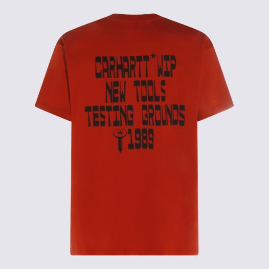 26SS 칼하트 WIP 숏슬리브 블록 티셔츠 I036231 3IXXX OXIDE RED - CARHARTT WIP