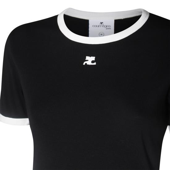26SS 쿠레쥬 반팔 티셔츠 VESJTS017 JS00709901 BLACK HERITAGE WHITE - COURREGES