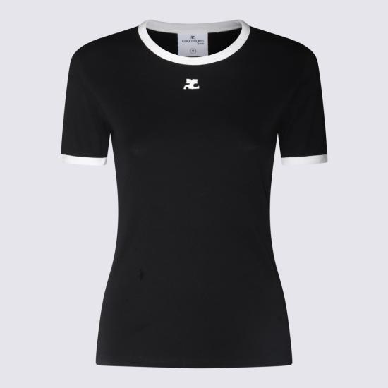 26SS 쿠레쥬 반팔 티셔츠 VESJTS017 JS00709901 BLACK HERITAGE WHITE - COURREGES