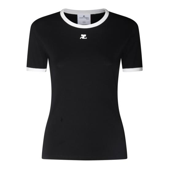 26SS 쿠레쥬 반팔 티셔츠 VESJTS017 JS00709901 BLACK HERITAGE WHITE