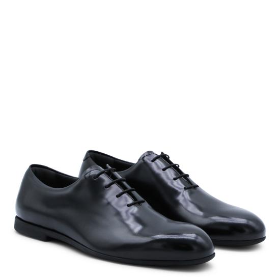 26SS 질샌더 로고 엠보스드 레더 레이스업 슈즈 J33ZJ0023 P7032001 BLACK - JIL SANDER