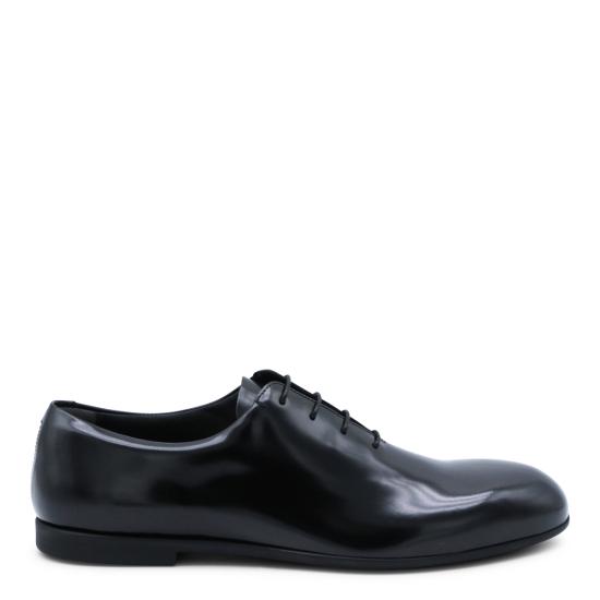26SS 질샌더 로고 엠보스드 레더 레이스업 슈즈 J33ZJ0023 P7032001 BLACK