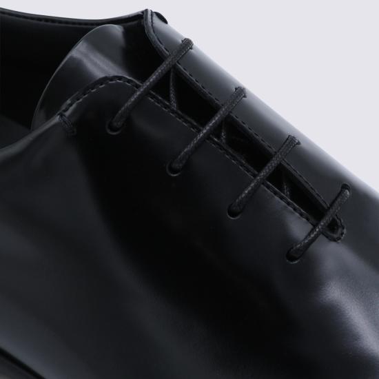 26SS 질샌더 로고 엠보스드 레더 레이스업 슈즈 J33ZJ0023 P7032001 BLACK - JIL SANDER