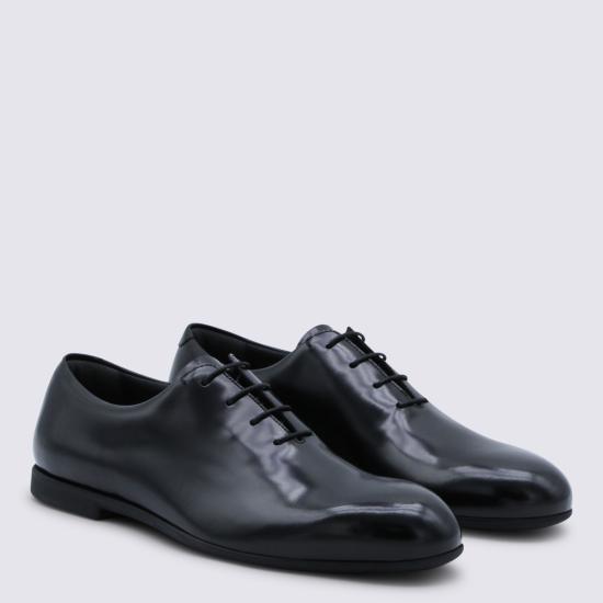 26SS 질샌더 로고 엠보스드 레더 레이스업 슈즈 J33ZJ0023 P7032001 BLACK - JIL SANDER