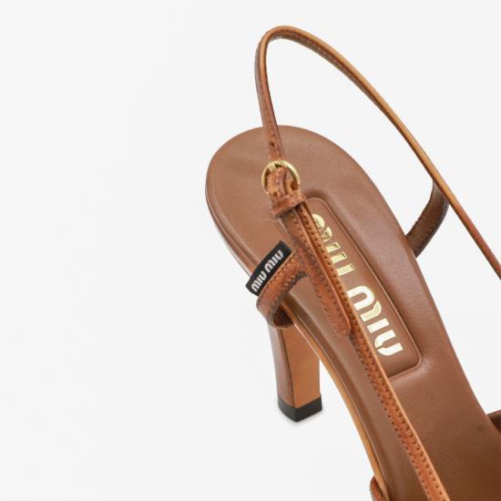 25FW 미우미우 힐/펌프스 5X547EF085 537F0046 Cognac - MIU MIU