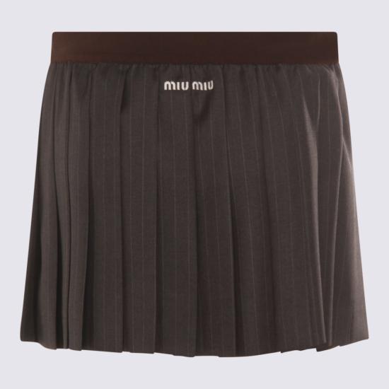 25FW 미우미우 숏 스커트 MG2529 174XF0480 Ardesia - MIU MIU