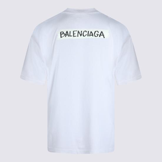 26SS 발렌시아가 마스킹 테이프 티셔츠 미디움 핏 764235 TTVL69012 WHITE - BALENCIAGA