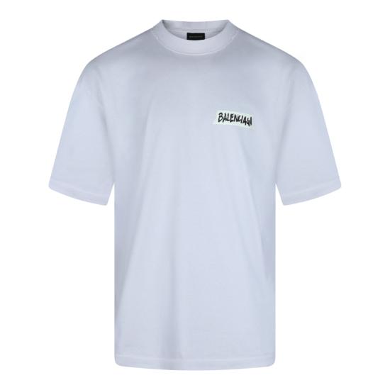 26SS 발렌시아가 마스킹 테이프 티셔츠 미디움 핏 764235 TTVL69012 WHITE