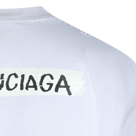 26SS 발렌시아가 마스킹 테이프 티셔츠 미디움 핏 764235 TTVL69012 WHITE - BALENCIAGA