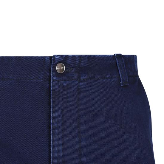 25FW 구찌 엠보스 라벨 워시드 데님 팬츠 835168 XDDA84447 NAVY - GUCCI
