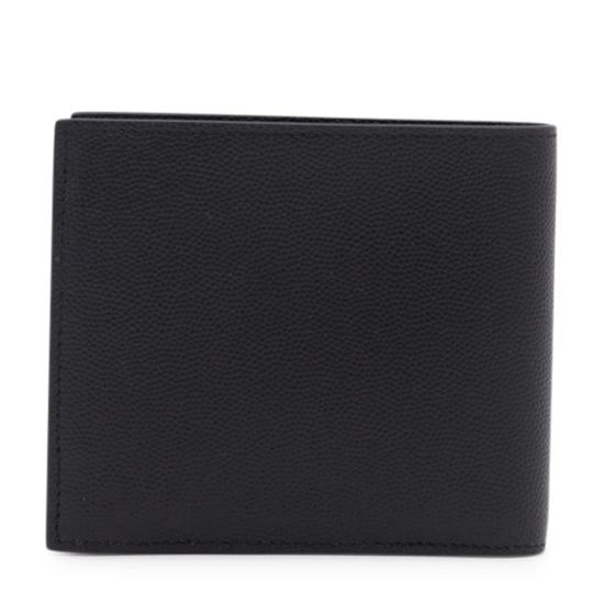 26SS 생로랑 그랑 드 뿌드르 엠보스드 레더 이스트/웨스트 동전 반지갑 396303 BTY0N1000 BLACK SILVER - SAINT LAURENT