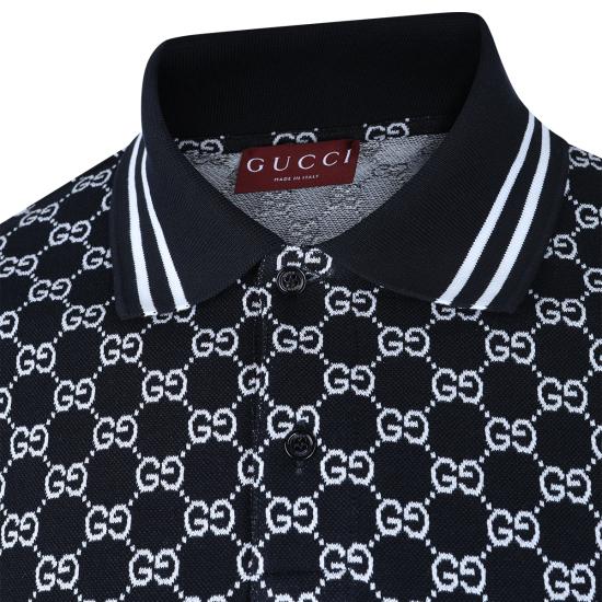 26SS 구찌 코튼 피케 자카드 폴로 셔츠 788024 XJHH74137 NAVY - GUCCI