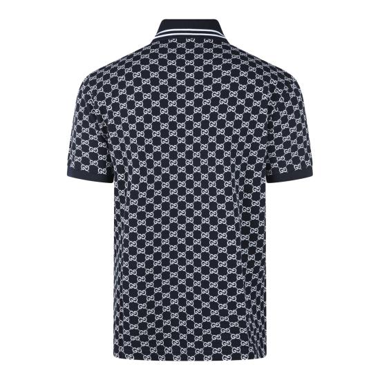26SS 구찌 코튼 피케 자카드 폴로 셔츠 788024 XJHH74137 NAVY - GUCCI