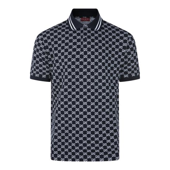 26SS 구찌 코튼 피케 자카드 폴로 셔츠 788024 XJHH74137 NAVY - GUCCI