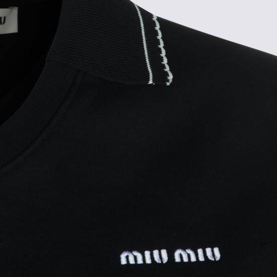 26FW 미우미우 폴로 티셔츠 MJNA41SOOO 191LF0008 BLEU - MIU MIU
