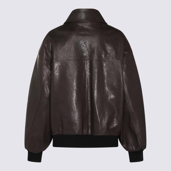 26SS 케이트 가죽 자켓 6166729 950 Dark brown - KHAITE