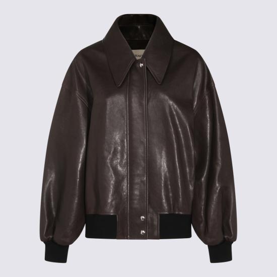 26SS 케이트 가죽 자켓 6166729 950 Dark brown