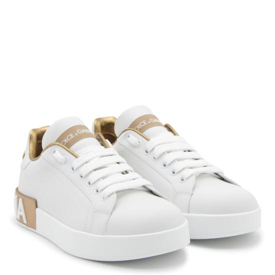 26SS 돌체앤가바나 카프스킨 나파 포르토피노 스니커즈 CK1544 AX6158L315 BIANCO ORO - DOLCE & GABBANA