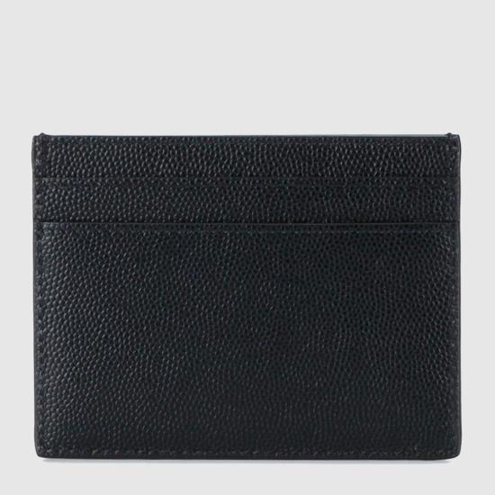 26SS 생로랑 실버 로고 그레인레더 375946 BTY0N1000 BLACK SILVER - SAINT LAURENT