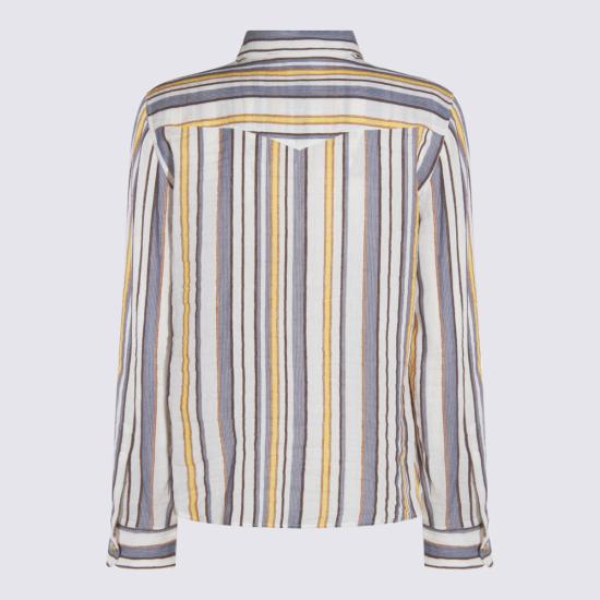 25FW 셀린느 블라우스 RC06H0855 GAS3 CHALK YELLOW BLUE - CELINE