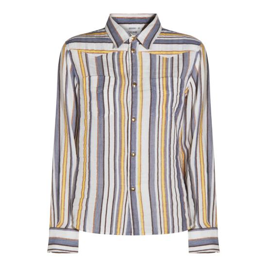 25FW 셀린느 블라우스 RC06H0855 GAS3 CHALK YELLOW BLUE