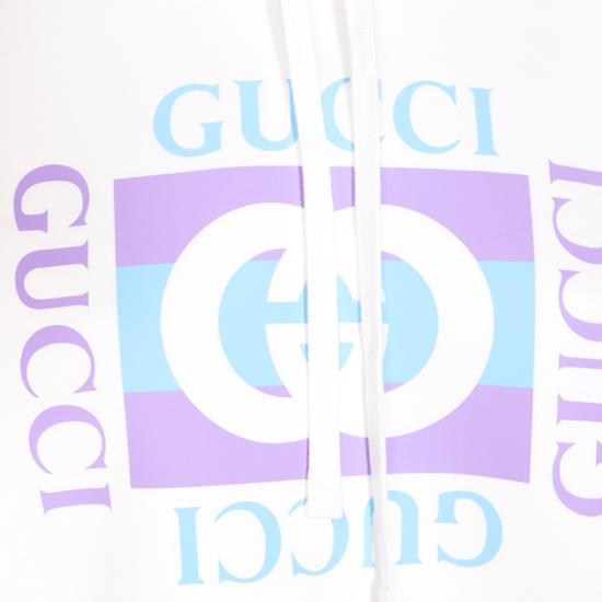 25FW 구찌 프린티드 코튼 후드 티셔츠 837935 XJHGJ9081 WHITE - GUCCI